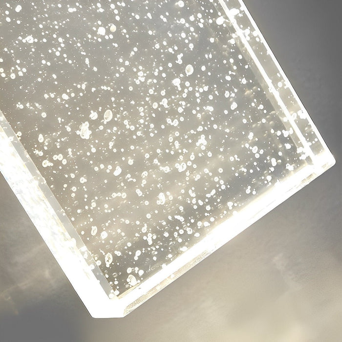 Rectangular Bubble Crystal Outdoor Wall Lamp - Modern Exterior Lighting Fixture for Patios, Porches, and Entryways