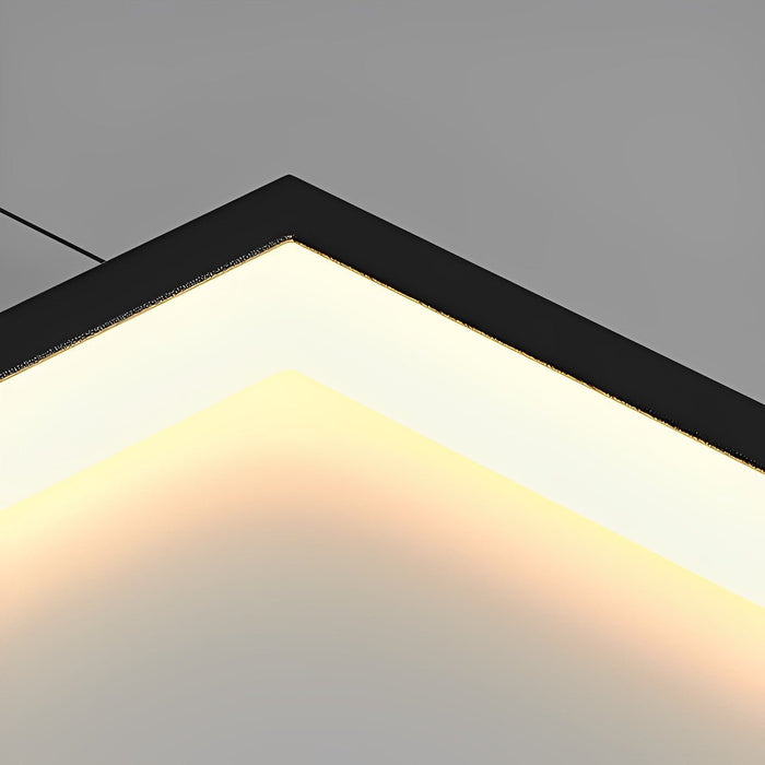 Rectangular Nordic Duplex Stair Chandelier - Modern Multi-Level Lighting, High Ceiling Foyer Fixture