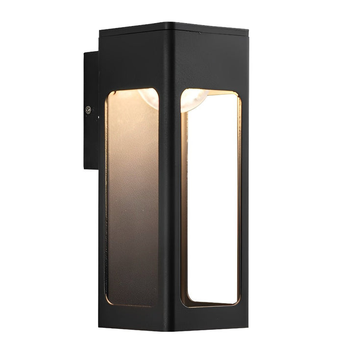 Rectangular Outdoor Wall Sconce - Modern Black LED Fixture, Weatherproof Exterior Lighting