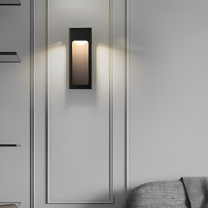 Rectangular Outdoor Wall Sconce - Modern Black LED Fixture, Weatherproof Exterior Lighting