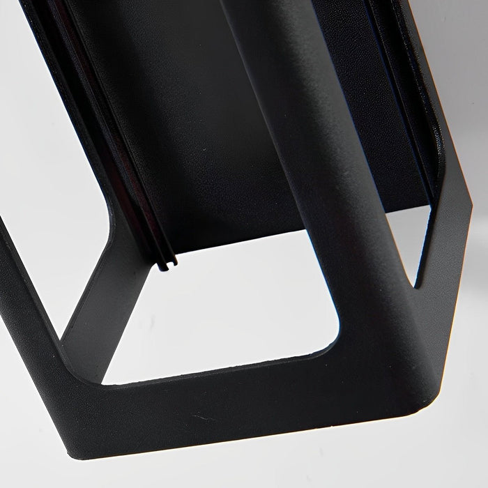 Rectangular Outdoor Wall Sconce - Modern Black LED Fixture, Weatherproof Exterior Lighting