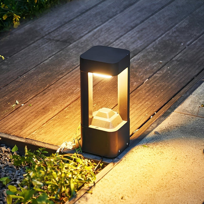 Rectangular LED Outdoor Landscape Lighting - Solar Powered / Column Light, Pathway, Garden