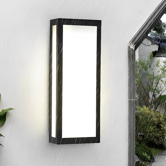 Rectangular Black Modern Outdoor Wall Lamp - Exterior Wall Sconce, Contemporary Patio Lighting