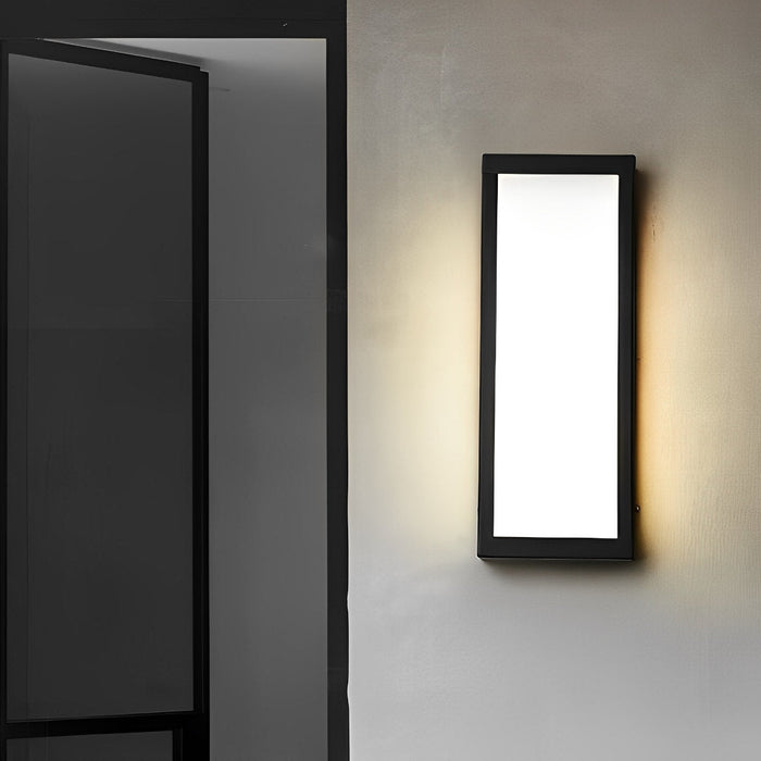 Rectangular Black Modern Outdoor Wall Lamp - Exterior Wall Sconce, Contemporary Patio Lighting