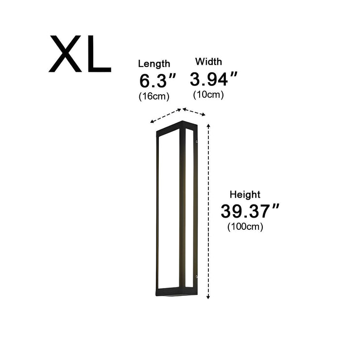 Rectangular Black Modern Outdoor Wall Lamp - Exterior Wall Sconce, Contemporary Patio Lighting