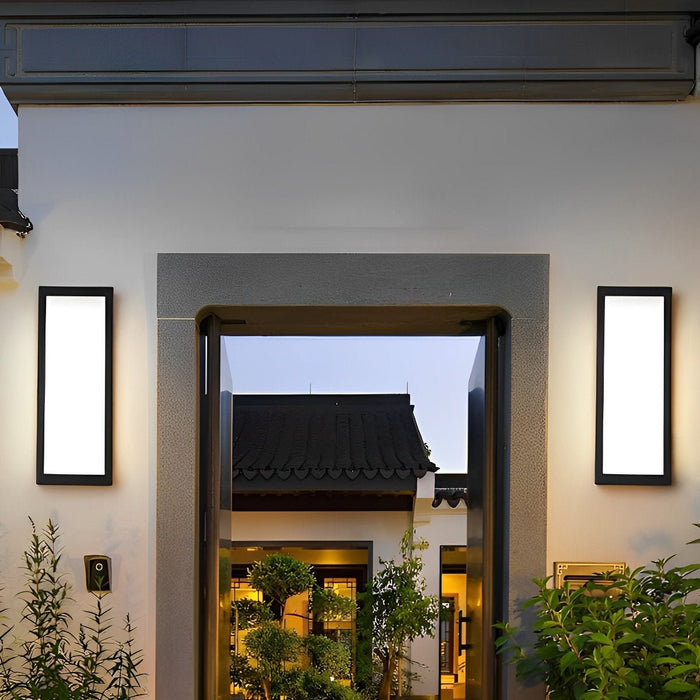 Rectangular Black Modern Outdoor Wall Lamp - Exterior Wall Sconce, Contemporary Patio Lighting