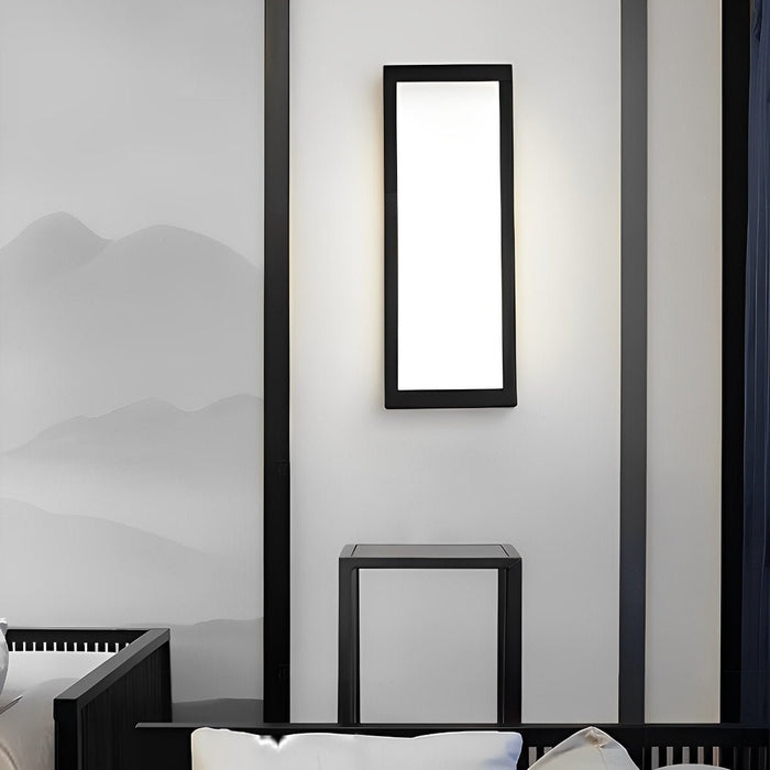 Rectangular Black Modern Outdoor Wall Lamp - Exterior Wall Sconce, Contemporary Patio Lighting