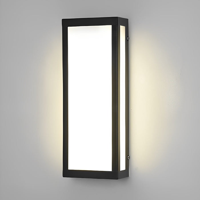 Rectangular Black Modern Outdoor Wall Lamp - Exterior Wall Sconce, Contemporary Patio Lighting