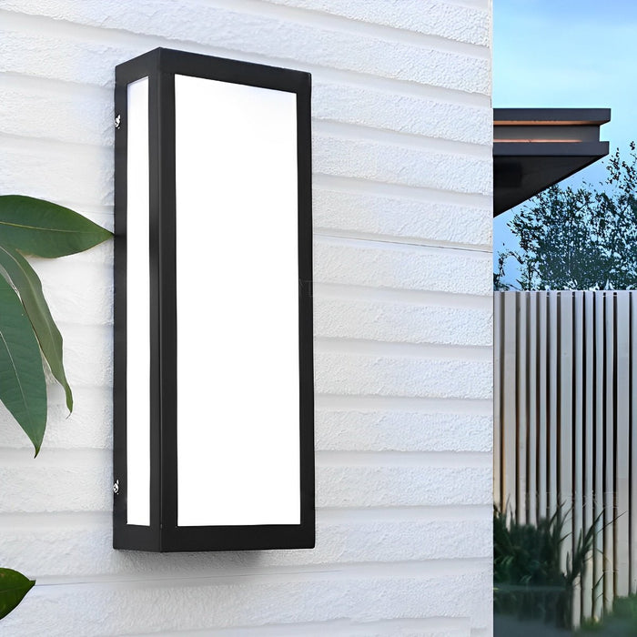 Rectangular Black Modern Outdoor Wall Lamp - Exterior Wall Sconce, Contemporary Patio Lighting