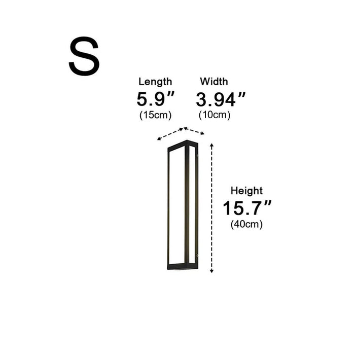 Rectangular Black Modern Outdoor Wall Lamp - Exterior Wall Sconce, Contemporary Patio Lighting