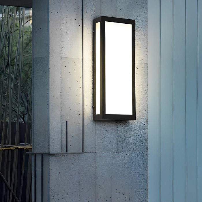 Rectangular Black Modern Outdoor Wall Lamp - Exterior Wall Sconce, Contemporary Patio Lighting