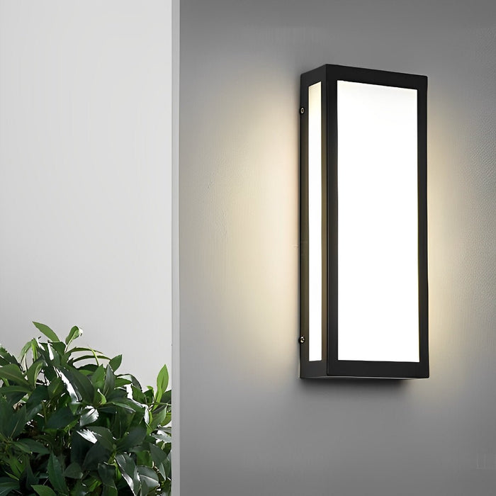 Rectangular Black Modern Outdoor Wall Lamp - Exterior Wall Sconce, Contemporary Patio Lighting