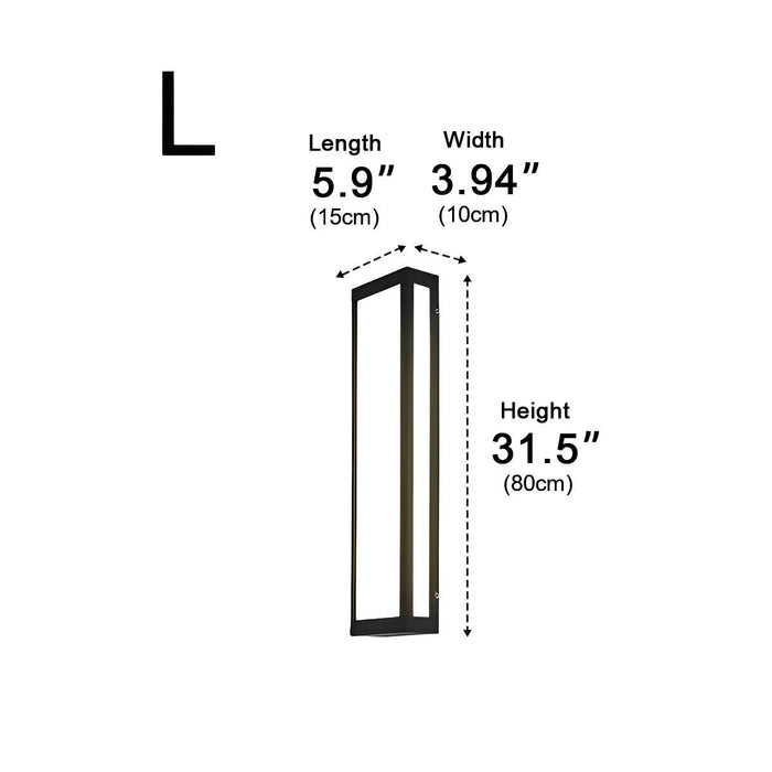 Rectangular Black Modern Outdoor Wall Lamp - Exterior Wall Sconce, Contemporary Patio Lighting