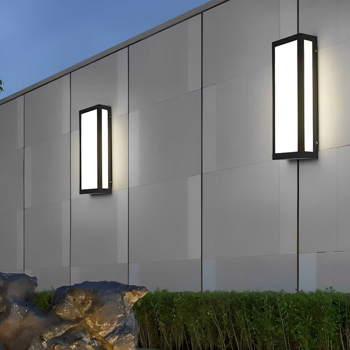Rectangular Black Modern Outdoor Wall Lamp - Exterior Wall Sconce, Contemporary Patio Lighting