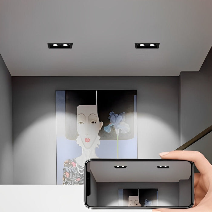 Dual-Head Recessed Spotlight - Adjustable Gimbal Downlight for Sloped Ceiling, Accent and Wall Wash Lighting