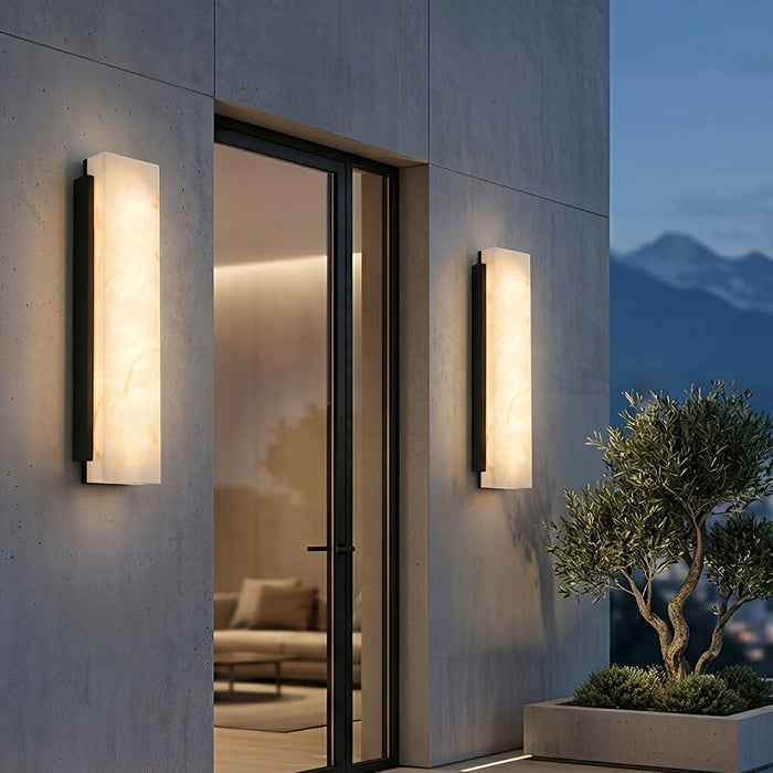 Rectangular Up and Down Outdoor Wall Light - Modern Exterior Sconce for Porch, Patio, and Garage