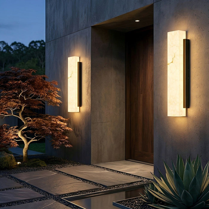 Rectangular Up and Down Outdoor Wall Light - Modern Exterior Sconce for Porch, Patio, and Garage