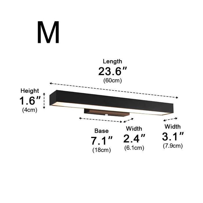 Rectangular Motion Sensor Wall Sconce - Outdoor LED Light / Waterproof, Black Finish