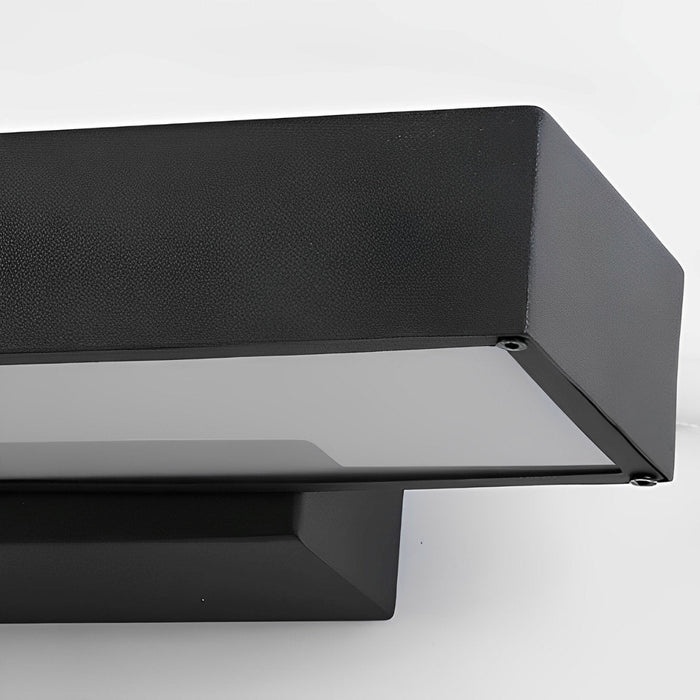 Rectangular Motion Sensor Wall Sconce - Outdoor LED Light / Waterproof, Black Finish