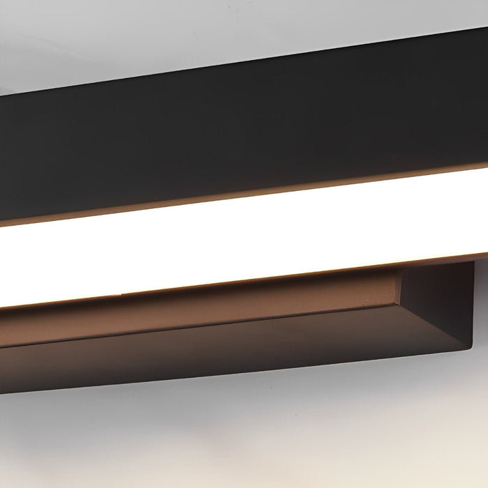 Rectangular Motion Sensor Wall Sconce - Outdoor LED Light / Waterproof, Black Finish