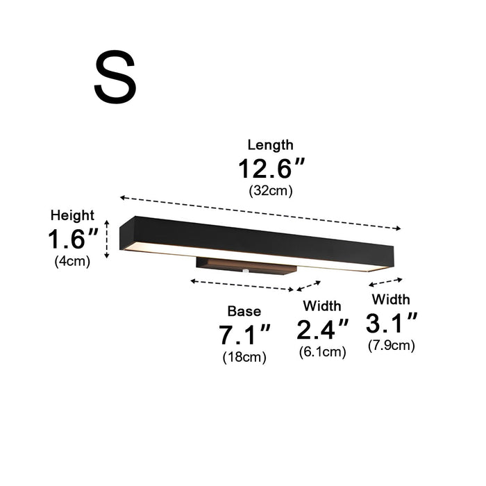 Rectangular Motion Sensor Wall Sconce - Outdoor LED Light / Waterproof, Black Finish