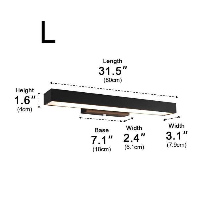 Rectangular Motion Sensor Wall Sconce - Outdoor LED Light / Waterproof, Black Finish