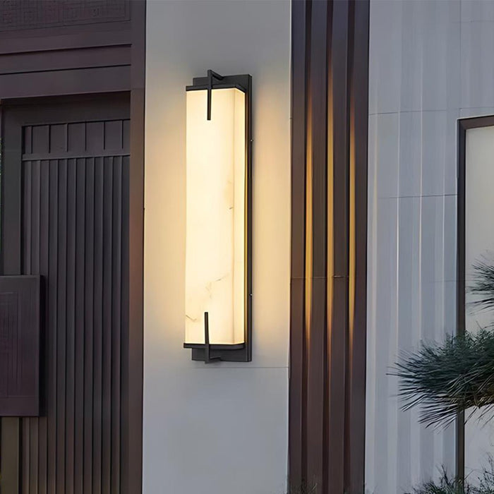 Rectangular Outdoor Wall Sconce - Up/Down Light, Modern Exterior Fixture, Weatherproof Porch Patio Lighting