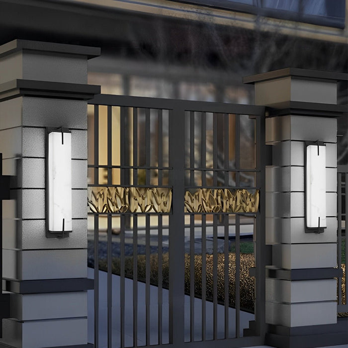 Rectangular Outdoor Wall Sconce - Up/Down Light, Modern Exterior Fixture, Weatherproof Porch Patio Lighting