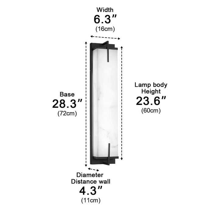 Rectangular Outdoor Wall Sconce - Up/Down Light, Modern Exterior Fixture, Weatherproof Porch Patio Lighting