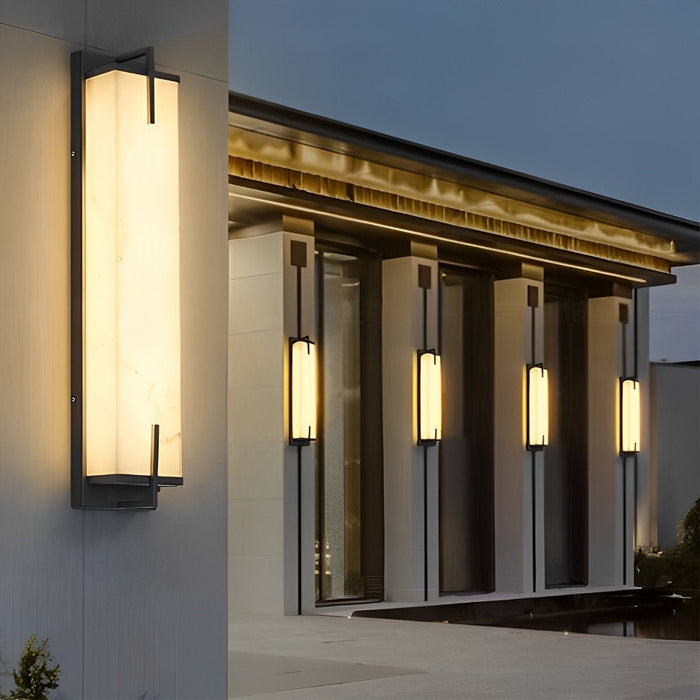 Rectangular Outdoor Wall Sconce - Up/Down Light, Modern Exterior Fixture, Weatherproof Porch Patio Lighting