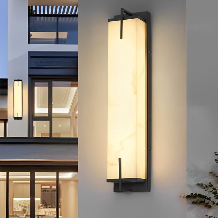 Rectangular Outdoor Wall Sconce - Up/Down Light, Modern Exterior Fixture, Weatherproof Porch Patio Lighting