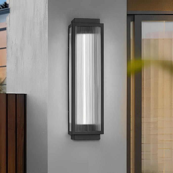 Rectangular LED Modern Outdoor Wall Light - Up/Down Illumination, Exterior Sconce Fixture