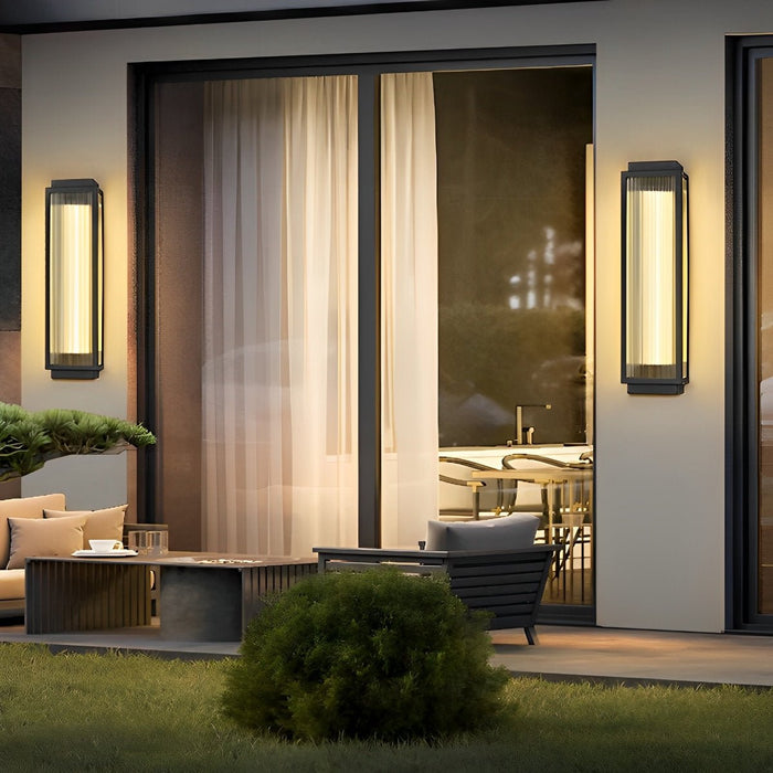 Rectangular LED Modern Outdoor Wall Light - Up/Down Illumination, Exterior Sconce Fixture
