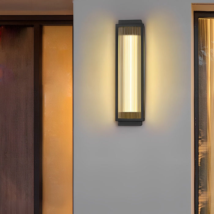 Rectangular LED Modern Outdoor Wall Light - Up/Down Illumination, Exterior Sconce Fixture