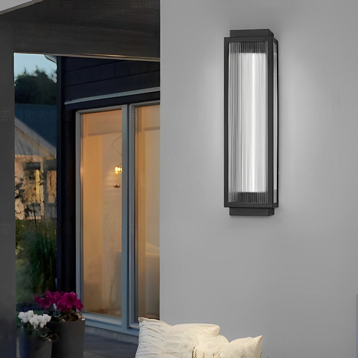 Rectangular LED Modern Outdoor Wall Light - Up/Down Illumination, Exterior Sconce Fixture