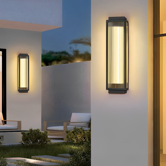 Rectangular LED Modern Outdoor Wall Light - Up/Down Illumination, Exterior Sconce Fixture