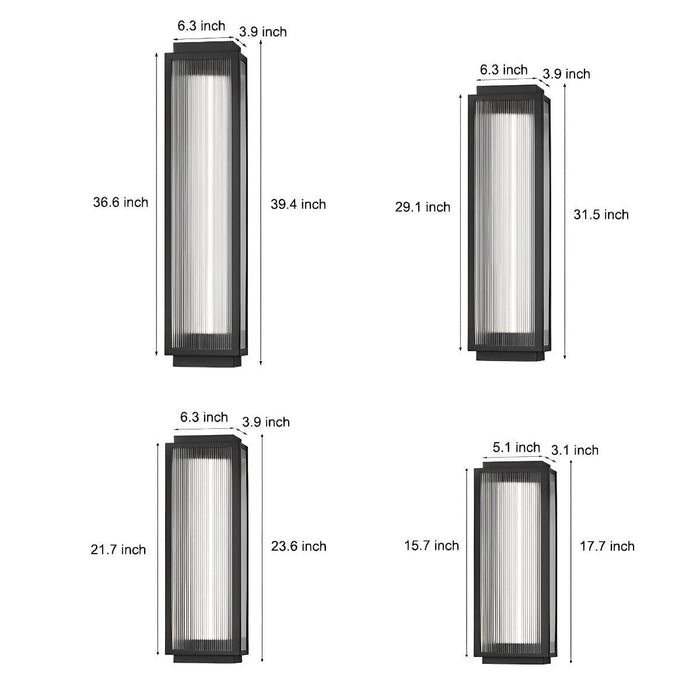 Rectangular LED Modern Outdoor Wall Light - Up/Down Illumination, Exterior Sconce Fixture
