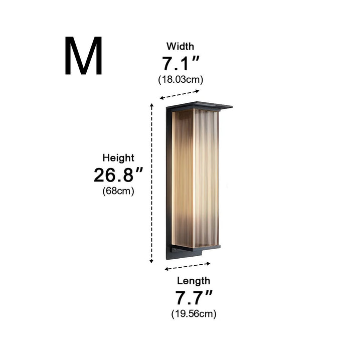 Rectangular Outdoor Solar Wall Sconce - Modern Waterproof Exterior Light Fixture for Patio, Deck, Garden