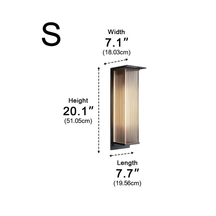 Rectangular Outdoor Solar Wall Sconce - Modern Waterproof Exterior Light Fixture for Patio, Deck, Garden