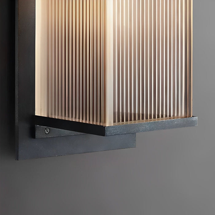 Rectangular Outdoor Solar Wall Sconce - Modern Waterproof Exterior Light Fixture for Patio, Deck, Garden