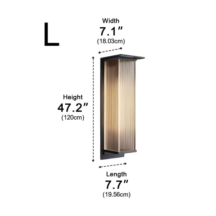 Rectangular Outdoor Solar Wall Sconce - Modern Waterproof Exterior Light Fixture for Patio, Deck, Garden