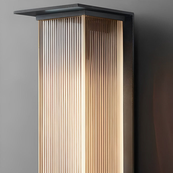 Rectangular Outdoor Solar Wall Sconce - Modern Waterproof Exterior Light Fixture for Patio, Deck, Garden
