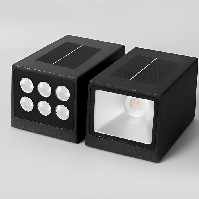 Rectangular Waterproof Up/Down Solar LED Wall Sconce - Modern Outdoor Accent Lighting, Energy Efficient