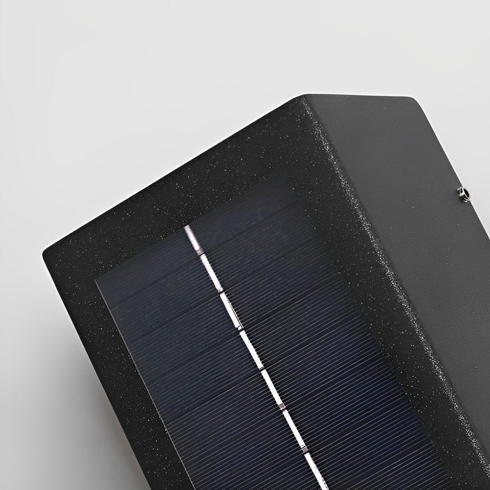 Rectangular Waterproof Up/Down Solar LED Wall Sconce - Modern Outdoor Accent Lighting, Energy Efficient