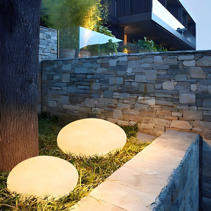 Resin Cobblestone Outdoor Floor Lamp - Weatherproof Patio Garden Pathway Lighting