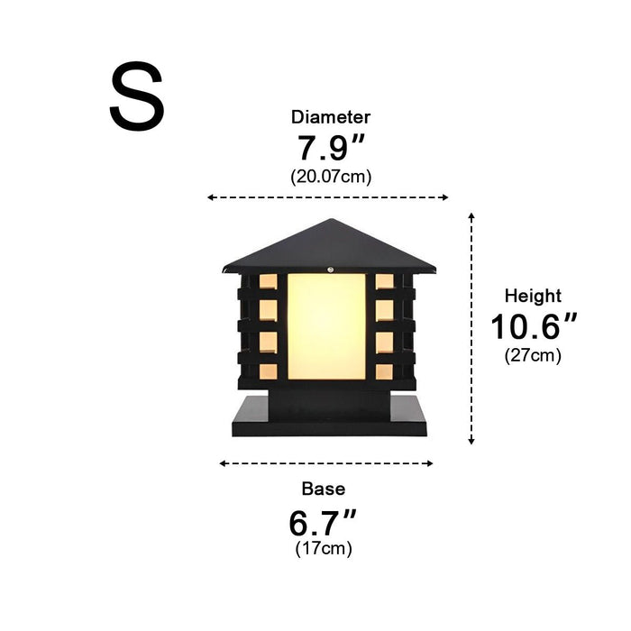 Outdoor Column Light, LED Landscape Lighting, Solar/Hardwired, IP54 Waterproof, Vintage Garden Post Lamp for Villa/Courtyard/Patio