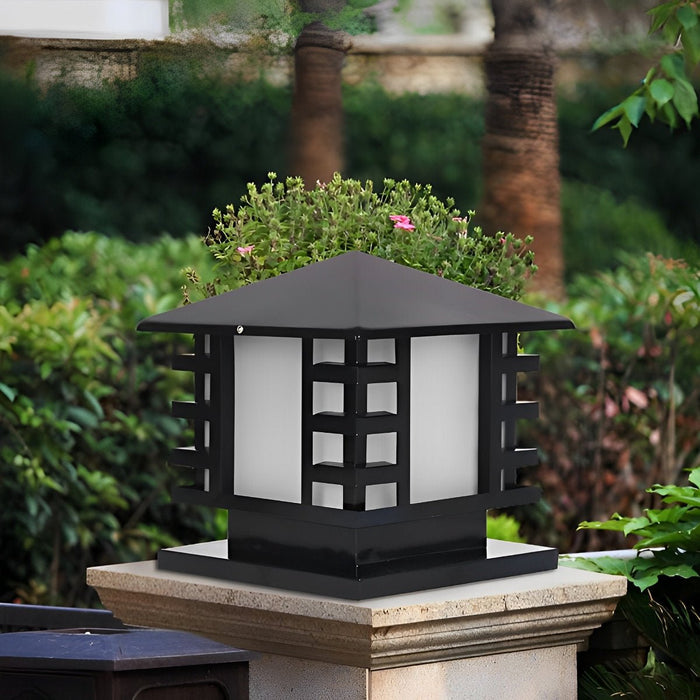 Outdoor Column Light, LED Landscape Lighting, Solar/Hardwired, IP54 Waterproof, Vintage Garden Post Lamp for Villa/Courtyard/Patio