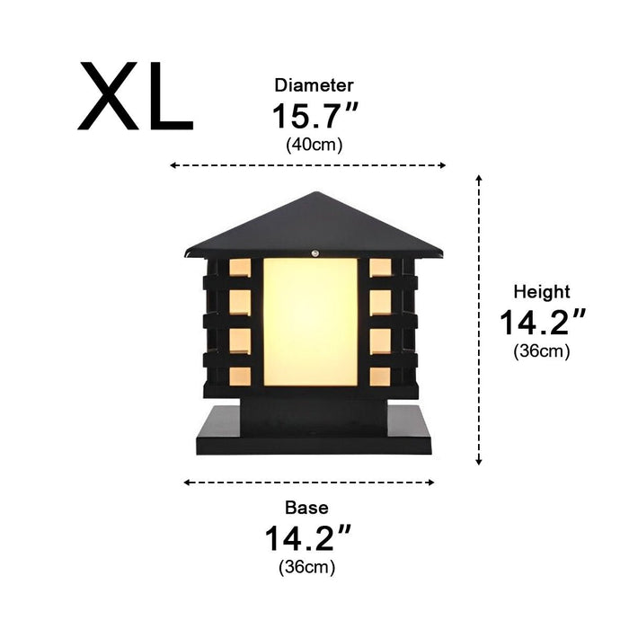 Outdoor Column Light, LED Landscape Lighting, Solar/Hardwired, IP54 Waterproof, Vintage Garden Post Lamp for Villa/Courtyard/Patio