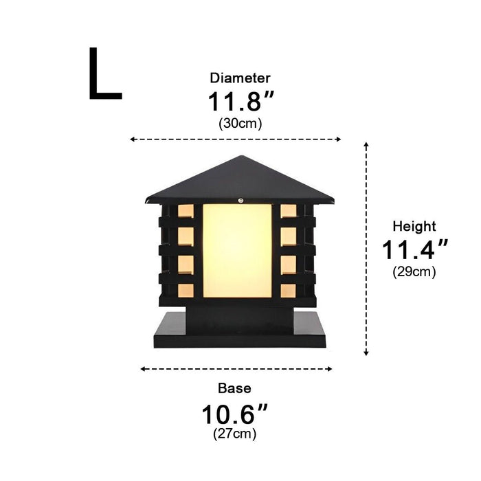 Outdoor Column Light, LED Landscape Lighting, Solar/Hardwired, IP54 Waterproof, Vintage Garden Post Lamp for Villa/Courtyard/Patio