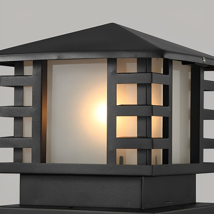 Outdoor Column Light, LED Landscape Lighting, Solar/Hardwired, IP54 Waterproof, Vintage Garden Post Lamp for Villa/Courtyard/Patio